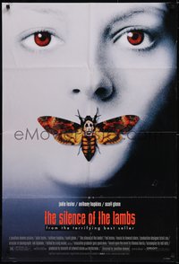 6t1348 SILENCE OF THE LAMBS style D DS 1sh 1991 Jodie Foster with moth over mouth by Dawn Baillie!