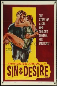 6t1351 SIN & DESIRE 1sh 1960 the story of a girl who couldn't control her emotions, rare!