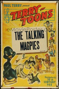 6t1396 TERRY-TOONS 1sh 1940 cool art of Dinky Duck, Paul Terry, The Talking Magpies!