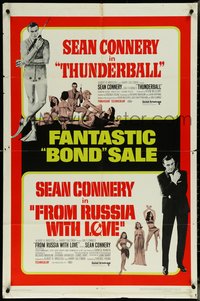 6t1400 THUNDERBALL/FROM RUSSIA WITH LOVE 1sh 1968 Bond sale of two of Sean Connery's best 007 roles!