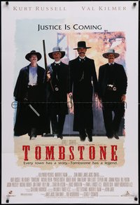 6t1403 TOMBSTONE DS 1sh 1993 Kurt Russell as Wyatt Earp, Val Kilmer as Doc Holliday!