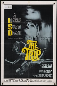 6t1412 TRIP 1sh 1967 AIP, written by Jack Nicholson, LSD, wild sexy psychedelic drug image!