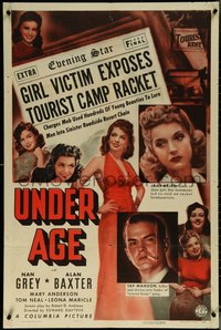 6t1420 UNDER AGE 1sh 1941 smashing the mob that uses lovely girls to lure men to disaster!