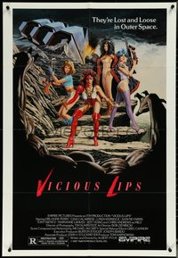 6t1430 VICIOUS LIPS 1sh 1987 Albert Pyun, Dru-Anne Perry, sexy women in space sci-fi art!