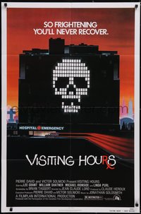 6t1433 VISITING HOURS revised 1sh 1982 so frightening you'll never recover, art of skull in hospital!