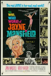 6t1447 WILD, WILD WORLD OF JAYNE MANSFIELD 1sh 1968 many super sexy images, she shows & tells all!