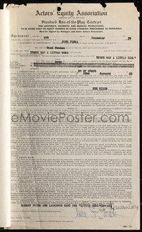 6t0040 JANE FONDA signed contract 1959 getting $350-500 a week starring in There Was a Little Girl!