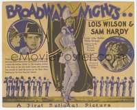 6t1468 BROADWAY NIGHTS herald 1927 dancer Lois Wilson has a husband w/gambling problem, ultra rare!