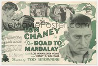 6t1490 ROAD TO MANDALAY herald 1926 directed by Tod Browning, art of Lon Chaney, ultra rare!