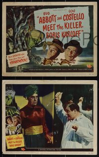 6t0836 ABBOTT & COSTELLO MEET THE KILLER BORIS KARLOFF 8 LCs 1950 great images of Bud and Lou!