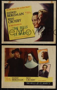 6t0841 BELLS OF ST. MARY'S 8 LCs R1957 Ingrid Bergman & Bing Crosby, on the sunny side of your heart!