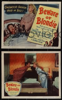 6t0843 BEWARE OF BLONDIE 8 LCs 1950 sexy Penny Singleton, Arthur Lake as Dagwood Bumstead!