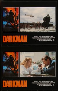 6t0851 DARKMAN 8 LCs 1990 directed by Sam Raimi, cool Alvin border art of masked hero Liam Neeson!