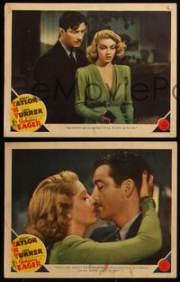 6t0935 JOHNNY EAGER 6 LCs 1942 images of super sexy Lana Turner and Robert Taylor, they're dynamite!
