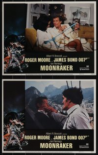 6t0873 MOONRAKER 8 LCs 1979 Roger Moore as James Bond, Lois Chiles, Kiel, Lonsdale, complete set!