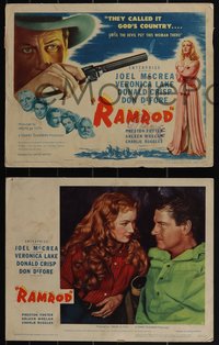 6t0884 RAMROD 8 LCs 1947 Lloyd Bridges, Charlie Ruggles, Joel McCrea & Veronica Lake in western action