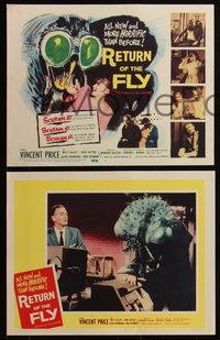 6t0886 RETURN OF THE FLY 8 LCs 1959 Vincent Price, the human terror created by atoms gone wild!