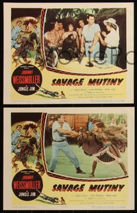 6t0892 SAVAGE MUTINY 8 LCs 1953 Johnny Weissmuller as Jungle Jim w/pretty Angela Stevens!