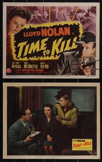 6t0903 TIME TO KILL 8 LCs 1942 Lloyd Nolan, Heather Angel, Lane, Raymond Chandler, complete set!