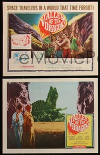 6t0913 VALLEY OF THE DRAGONS 8 LCs 1961 Jules Verne, dinosaurs & giant spiders in a world time forgot!