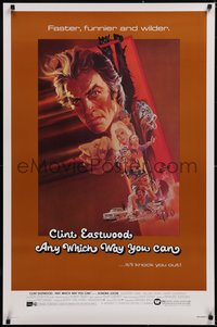 6w0331 ANY WHICH WAY YOU CAN 1sh 1980 cool artwork of Clint Eastwood & Clyde by Bob Peak!