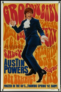 6w0333 AUSTIN POWERS: INT'L MAN OF MYSTERY teaser 1sh 1997 Mike Myers, sexy Elizabeth Hurley!
