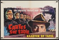 6w0869 ATTACK OF THE ROBOTS Belgian 1966 Cartes sur table, Eddie Constantine, Franco, ultra rare!