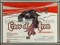 6w0161 CROSS OF IRON British quad 1977 Sam Peckinpah, art of fallen World War II Nazi soldier, rare!