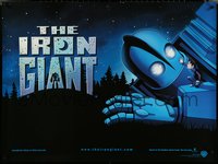 6w0166 IRON GIANT teaser DS British quad 1999 animated modern classic, cool cartoon different robot artwork!