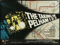 6w0177 TAKING OF PELHAM ONE TWO THREE British quad 1975 subway train hijacking, cool map art!