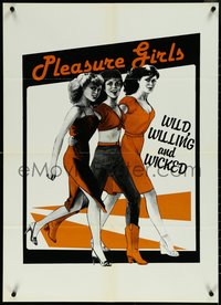 6w0181 PLEASURE GIRLS Canadian 1982 art of three sexy women, wild, willing and wicked, ultra rare!