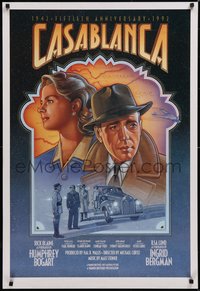 6w0230 CASABLANCA 27x40 video poster R1992 Humphrey Bogart, Ingrid Bergman, Curtiz classic!