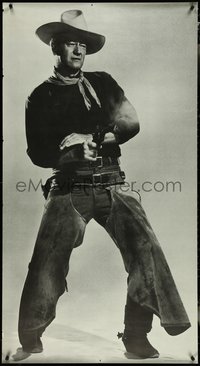 6w0115 JOHN WAYNE 29x54 commercial poster 1968 image of The Duke firing six-shooter, ultra rare!