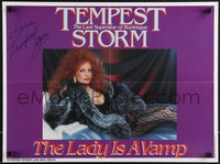 6w0819 TEMPEST STORM signed 18x24 commercial poster 1987 burlesque superstar in The Lady is a Vamp!