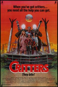 6w0384 CRITTERS 1sh 1986 great completely different art of cast & monsters by Ken Barr!