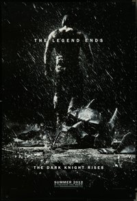 6w0392 DARK KNIGHT RISES teaser DS 1sh 2012 Tom Hardy as Bane, cool image of broken mask in the rain!