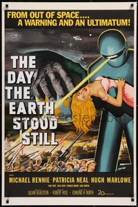 6w0216 DAY THE EARTH STOOD STILL S2 poster 2001 classic sci-fi art of Gort with Patricia Neal!
