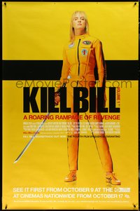 6w0002 KILL BILL: VOL. 1 English 39x60 2003 Tarantino, full-length Uma Thurman with katana, rare!