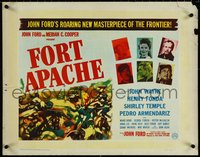 6w0786 FORT APACHE English 1/2sh 1948 John Wayne, Henry Fonda, Shirley Temple, McLaglen, ultra rare!