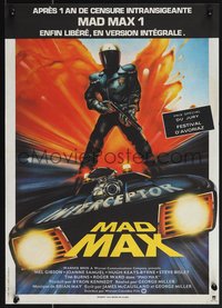 6w0838 MAD MAX French 15x21 R1983 Garland art of wasteland cop Mel Gibson, George Miller action classic!