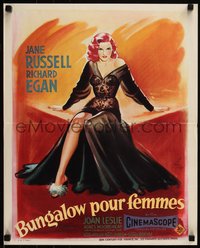 6w0842 REVOLT OF MAMIE STOVER French 18x22 1956 great Grinsson art of super sexy Jane Russell!