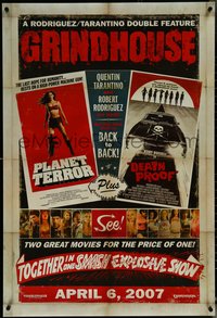 6w0438 GRINDHOUSE advance DS 1sh 2007 Rodriguez & Quentin Tarantino, Planet Terror & Death Proof!