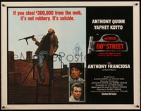 6w0932 ACROSS 110th STREET int'l 1/2sh 1972 Anthony Quinn, Yaphet Kotto, Franciosa, ultra rare!