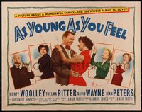 6w0934 AS YOUNG AS YOU FEEL 1/2sh 1951 young sexy Marilyn Monroe, Monty Woolley, Thelma Ritter!