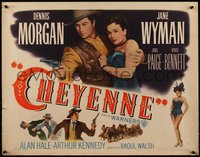 6w0944 CHEYENNE style A 1/2sh 1947 Dennis Morgan w/six-shooter, Jane Wyman, Janis Page, ultra rare!