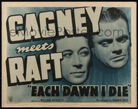 6w0951 EACH DAWN I DIE 1/2sh R1947 great artwork of prisoners James Cagney & George Raft!