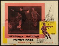 6w0962 FUNNY FACE style A 1/2sh 1957 sexy Audrey Hepburn dancing on stage + Fred Astaire in border!