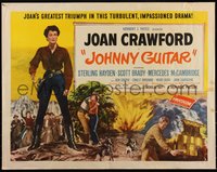 6w0977 JOHNNY GUITAR style A 1/2sh 1954 tough Joan Crawford reaching for gun, Nicholas Ray classic!