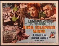6w0980 KING SOLOMON'S MINES style B 1/2sh 1950 Deborah Kerr, Granger & Carlson in Africa, rare!