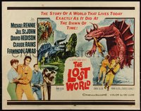 6w0983 LOST WORLD 1/2sh 1960 Michael Rennie, really cool dinosaur artwork!